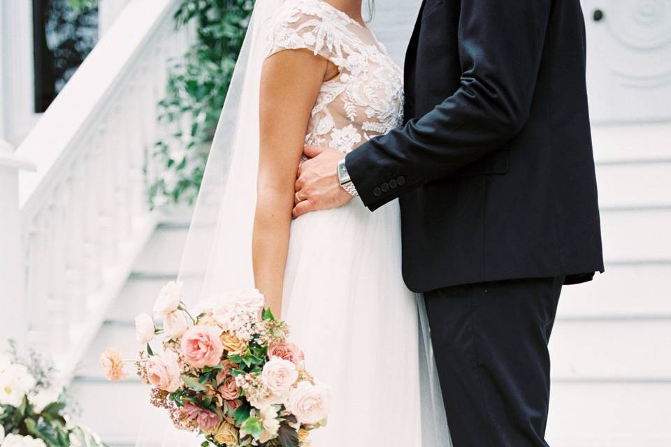 Bridal bouquet peach blush