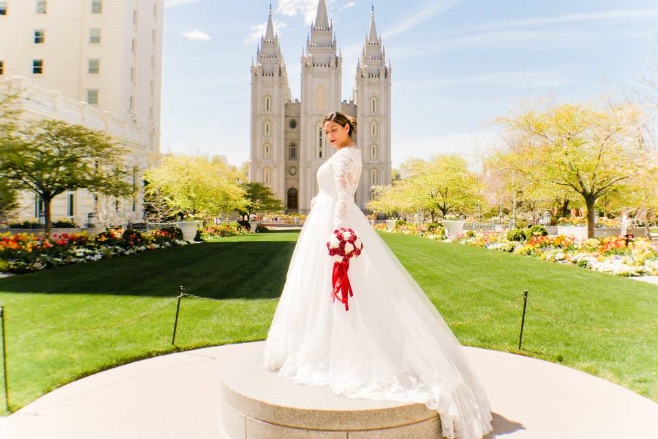 Bride at LDS Temple