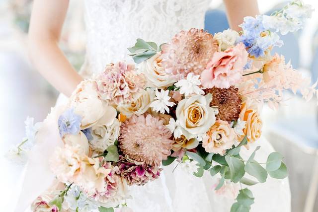 Dusty Blue & Blush Bouquet