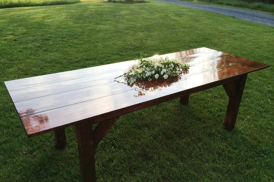 Table with floral centerpiece