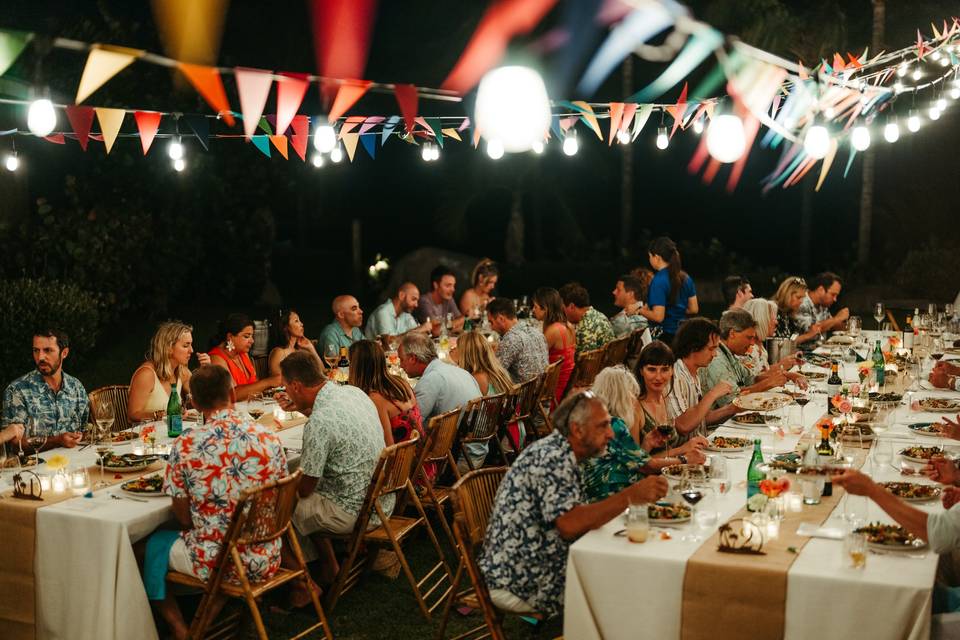 Lawn area during dinner