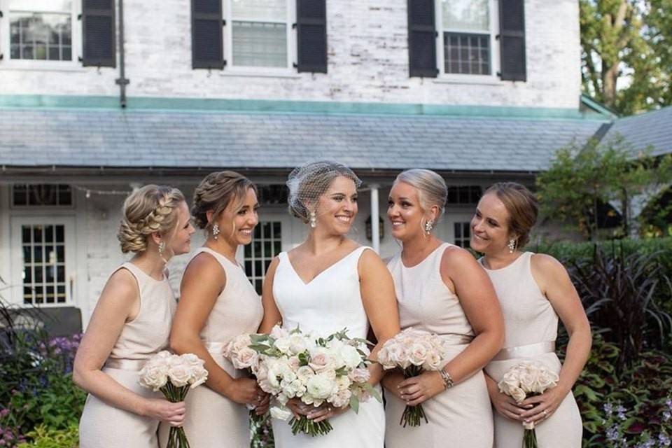 A sophisticated bridal party