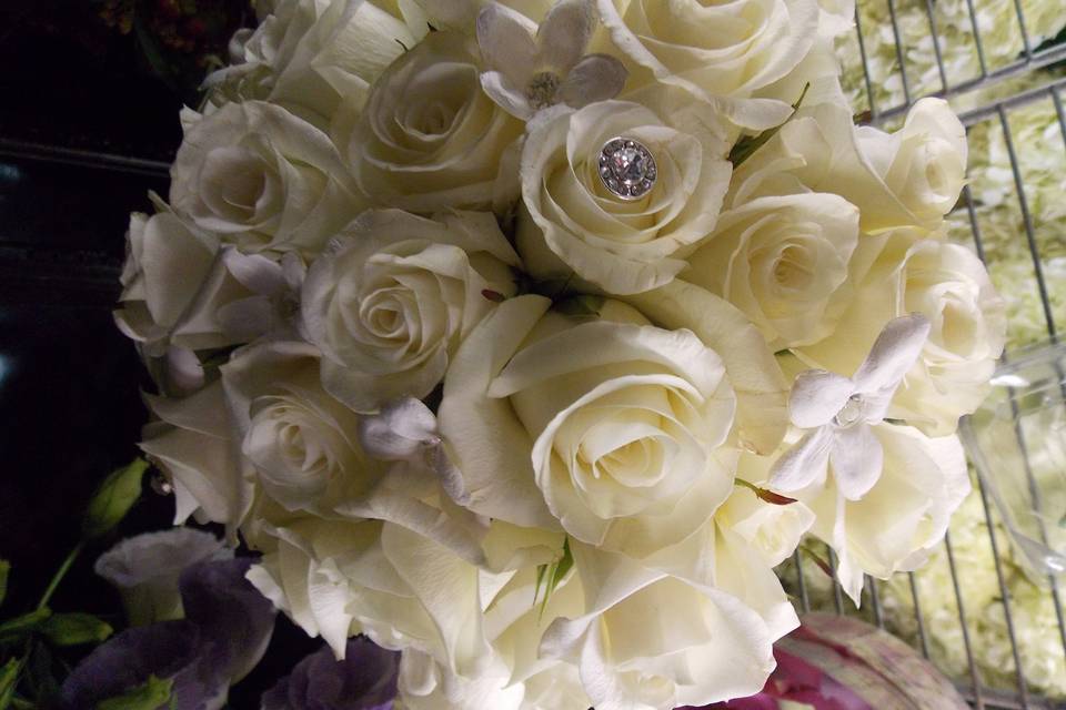 classic white with a little bouquet bling...