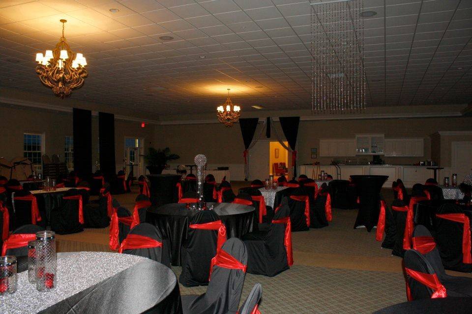 A room transformed into glamour at Eagle Eye Golf Club.