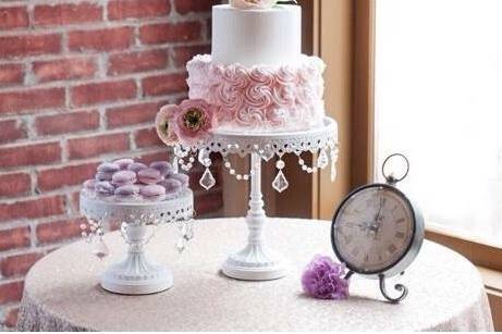 Two tier cake with love on top