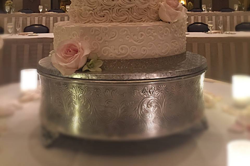 Three tier wedding cake