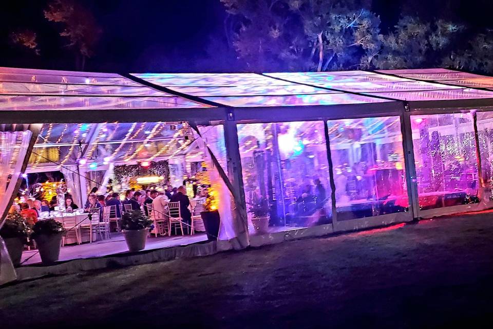 Clear Tent and Lighting