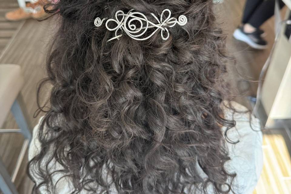 Curly half up