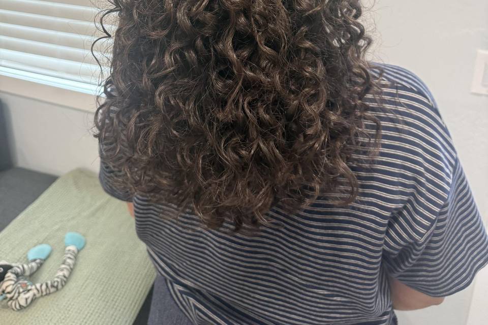 Curly half up