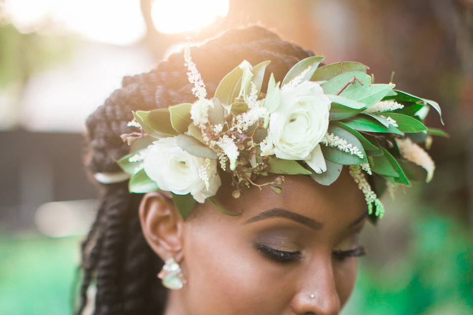 Bride with flower crown