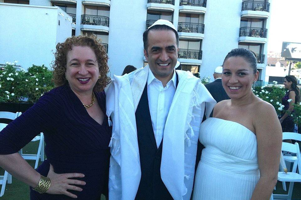 Rabbi Wendy Spears
with bride and priest