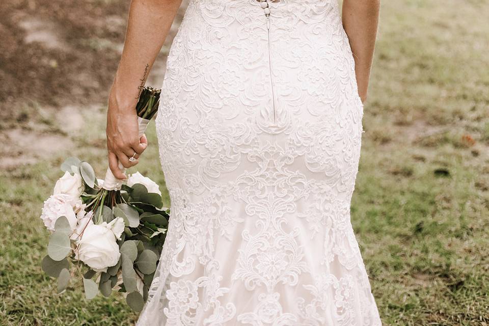 Back of Bride's Dress