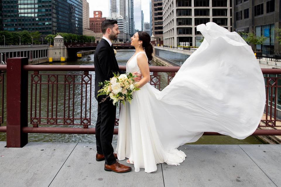 Wedding Dress Chicago River