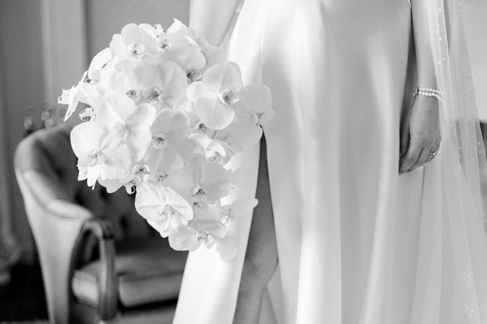 Bride and Bouquet of Orchids