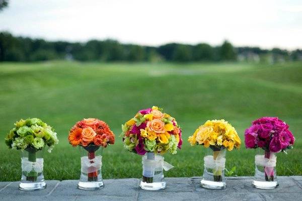 Colorful flower arrangements