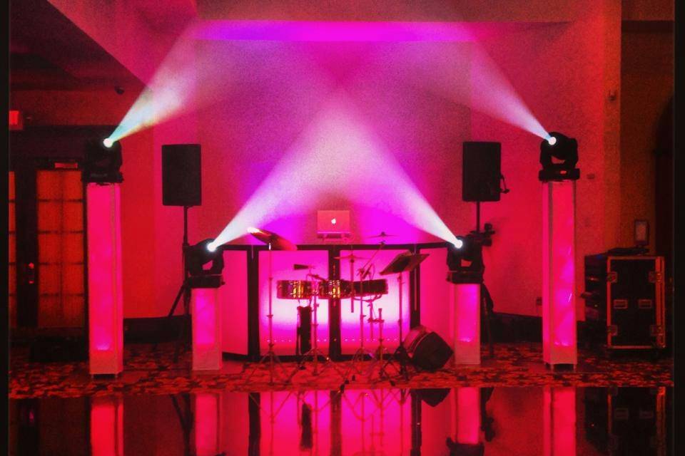 DJ booth setup and lightings