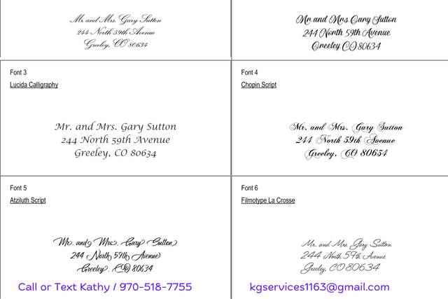Laser lettering for Envelopes