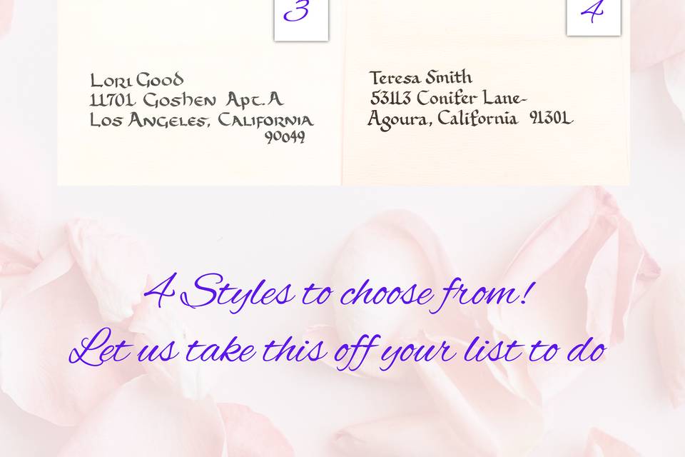 4 Calligraphy styles