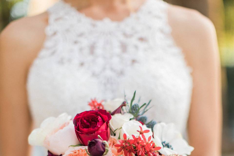 Loved this Marsala, blush and navy bridal bouquet.