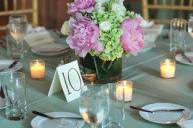 Table setup with centerpiece