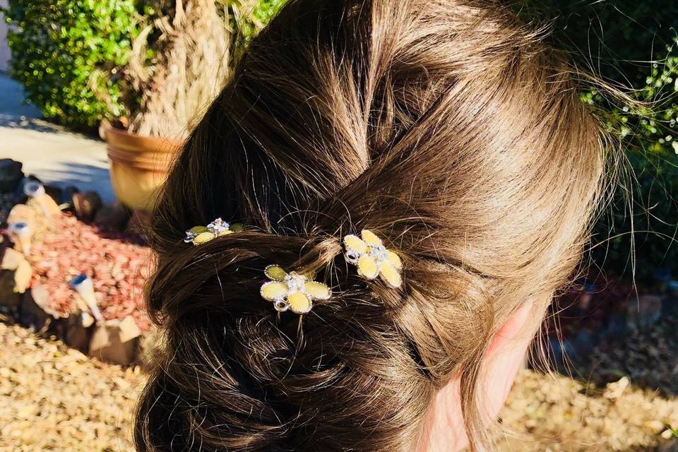 Flower decorated hair