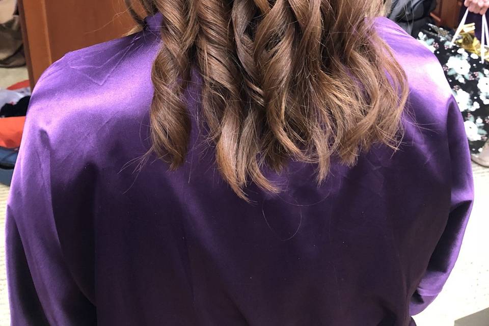 Tight curls and half updo