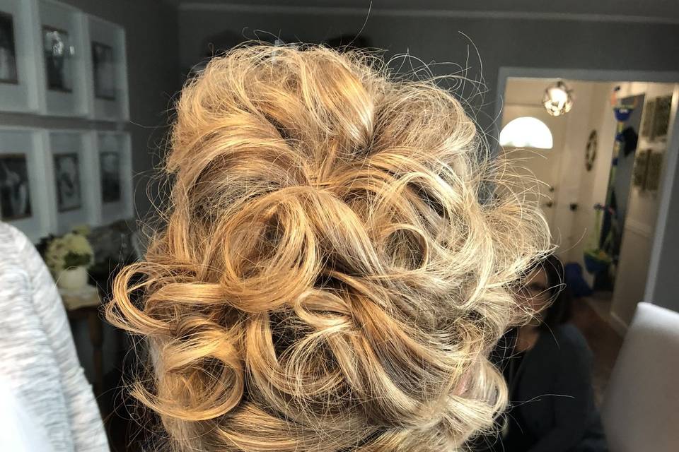 Curled updo