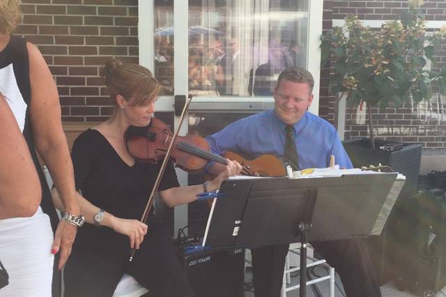 Guitar and violin at a wedding in Providence . Kate Chen Violin