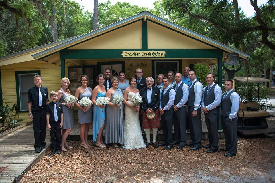 The couple with the attendants