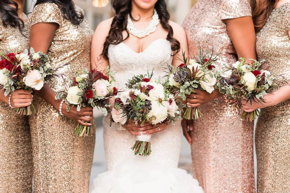 Bride with the bridesmaids