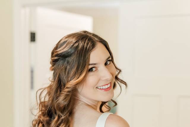Half up with natural glam