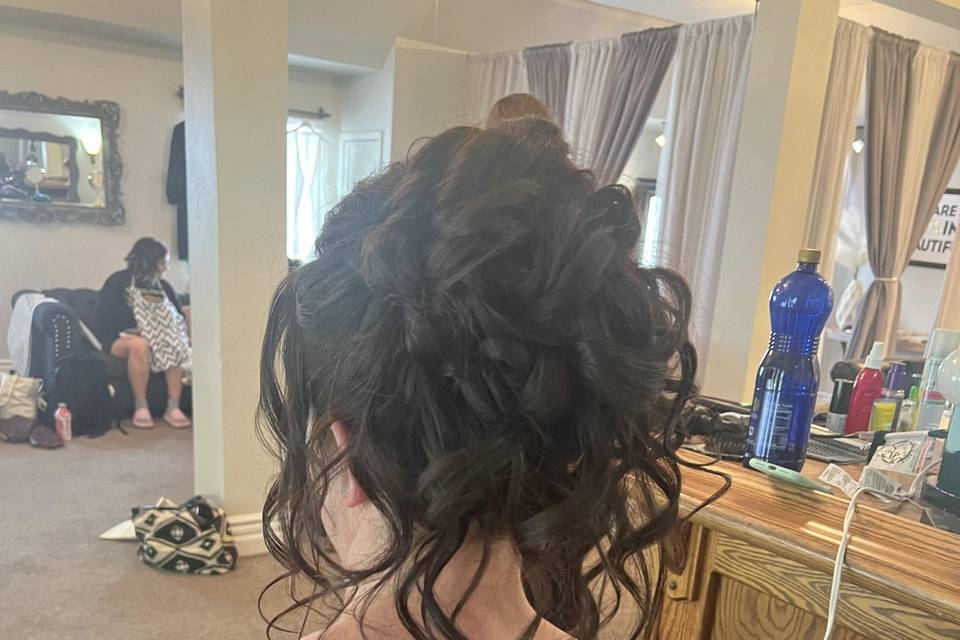 Detailed tousled updo