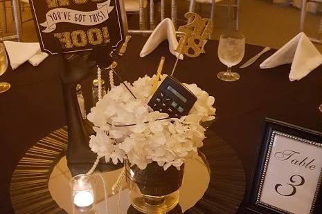 Accountant themed centerpieces