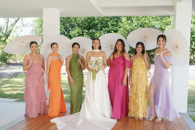 Bride and bridesmaids