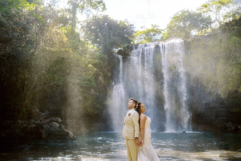 Couple waterfall