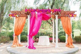 Pink and orange drapes