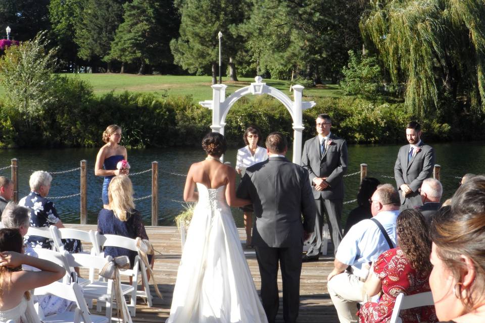 Outdoor wedding by the lake