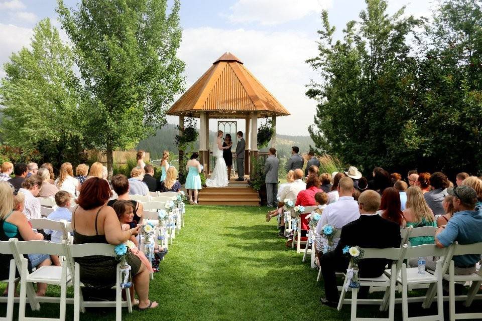 Outdoor wedding ceremony aisle