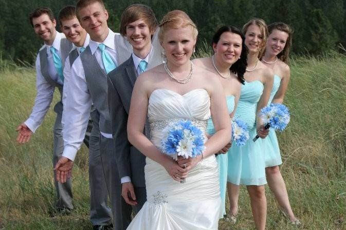 Bride, groom, and the guests