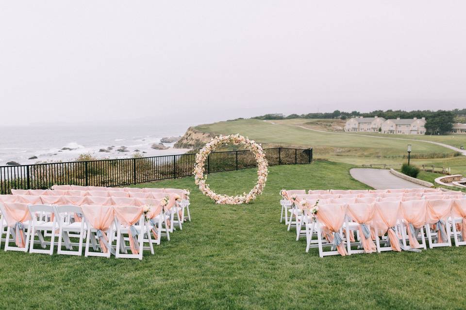 Blush wedding reception