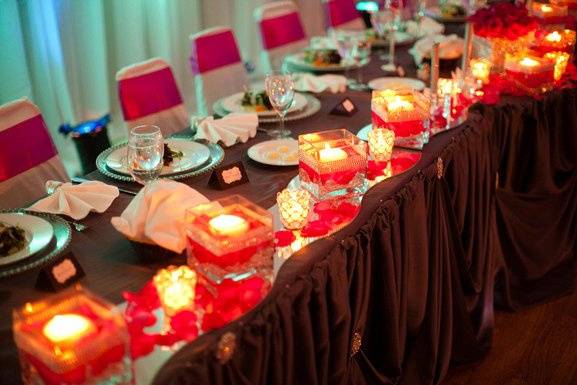 Candlelit head table
