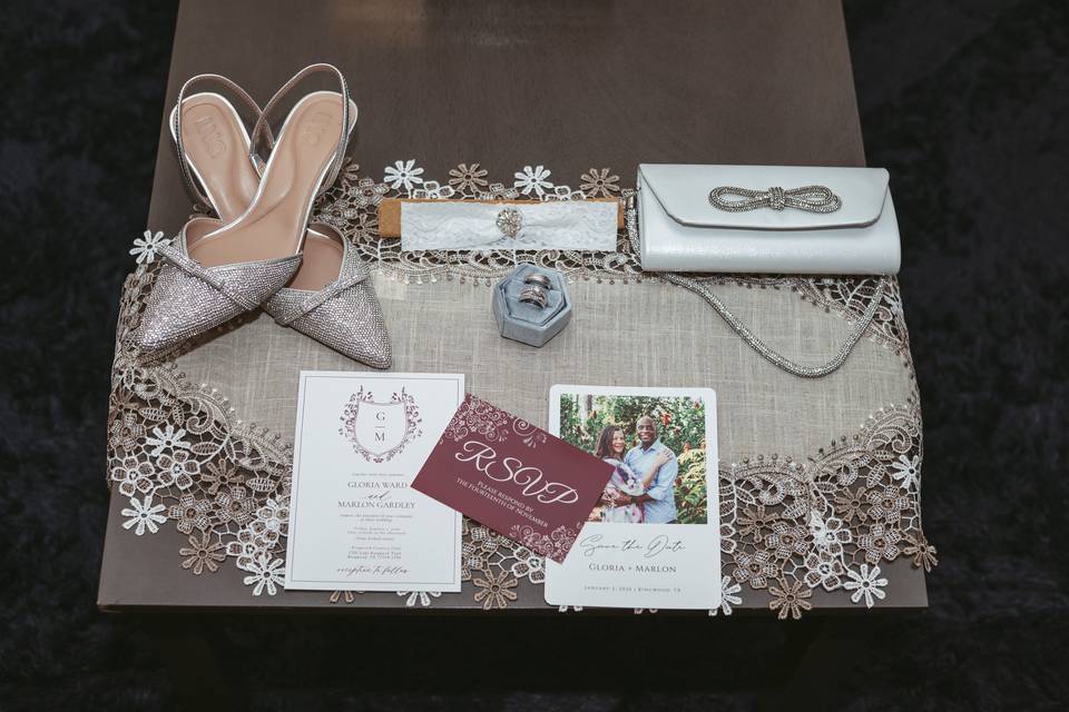 Flatlay shoes and purse