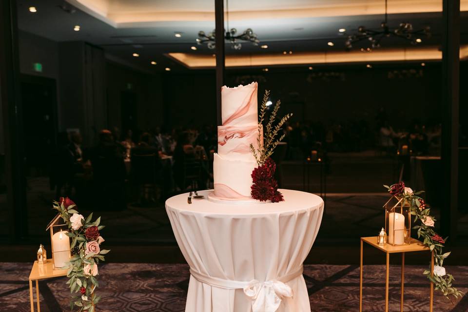 LeyAnne and Chris-Finals-Wedding Cake and stands