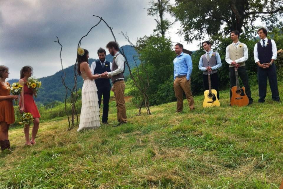 Outdoor wedding ceremony