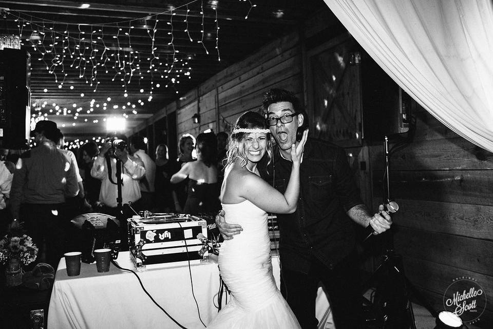 Bride with the DJ