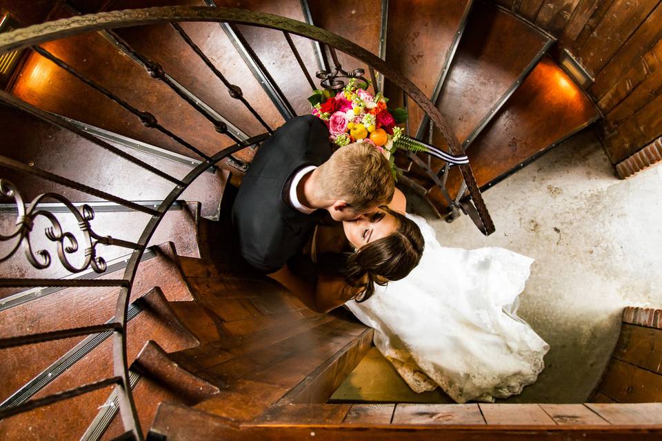 Couple in staircase