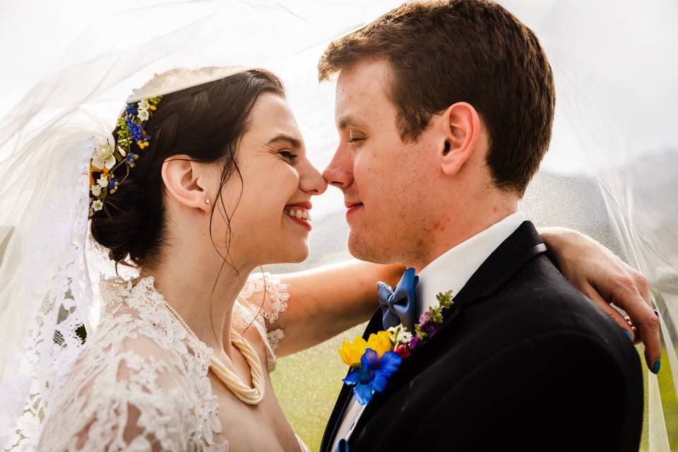 Couple under veil