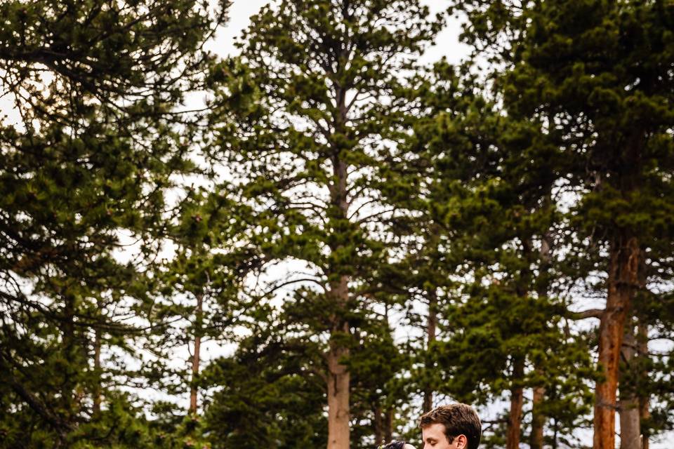 Romantic bride and groom photo