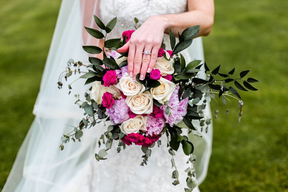 Bride with her bouquet