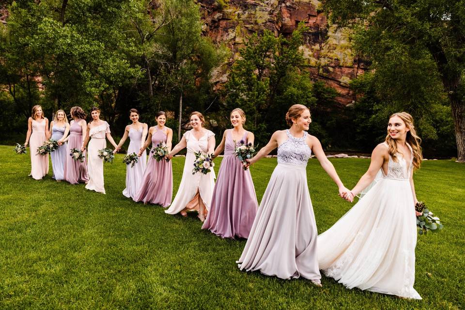 Bride and bridesmaids